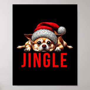 Funny Dog Christmas Chihuahua Premium Tri-blend Poster