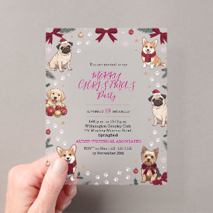 Funny Dog Christmas Holiday Party Acrylic Enclosur Enclosure Card