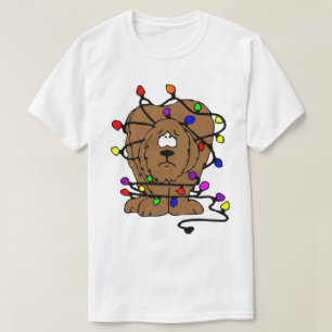 Funny Dog Christmas Humor Tangled Holidays Lights T-Shirt