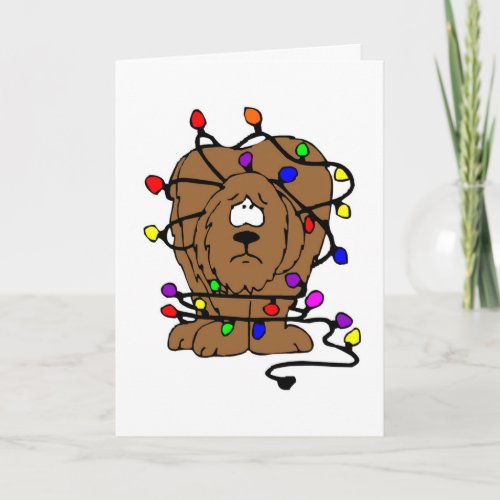 Funny Dog Christmas Lights Disaster Holidays Xmas Holiday Card