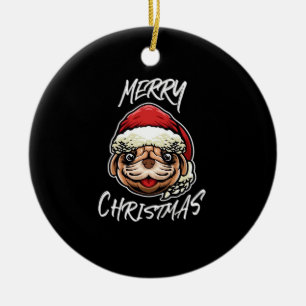 Funny Dog Christmas Pajamas Gift for Dog Lovers Wo Ceramic Ornament