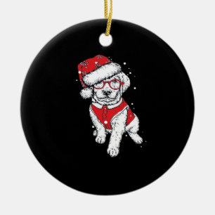 Funny Dog Christmas Pajamas Gift for Dog Lovers Wo Ceramic Ornament