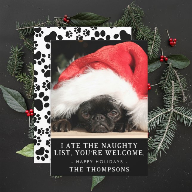 Funny Dog Christmas Picture Personalized Photo Holiday Card (Creator Uploaded)