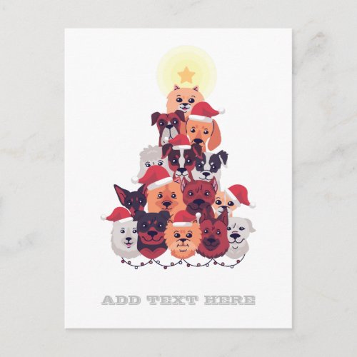 Funny DOG Christmas Tree _ Adoption Rescue Foster Postcard