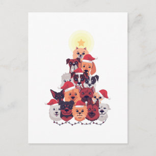 Funny DOG Christmas Tree - Adoption Rescue Foster Postcard