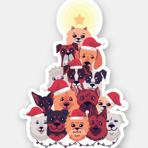 Funny DOG Christmas Tree _ Adoption Rescue Foster Sticker
