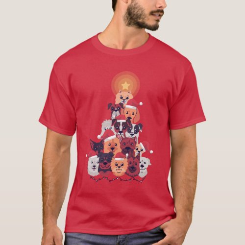 Funny DOG Christmas Tree _ Adoption Rescue Foster T_Shirt