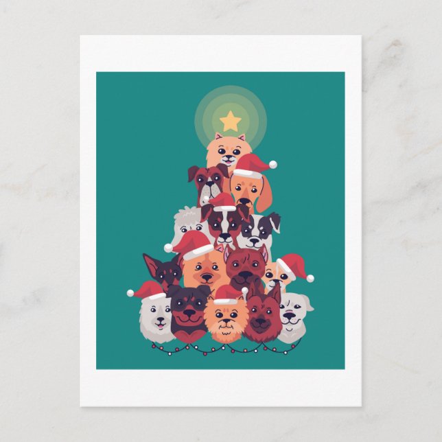 Funny DOG Christmas Tree - Trainer Groomer Walker Postcard (Front)
