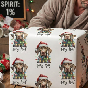 Funny Dog Christmas Wrapping Paper – String Lights