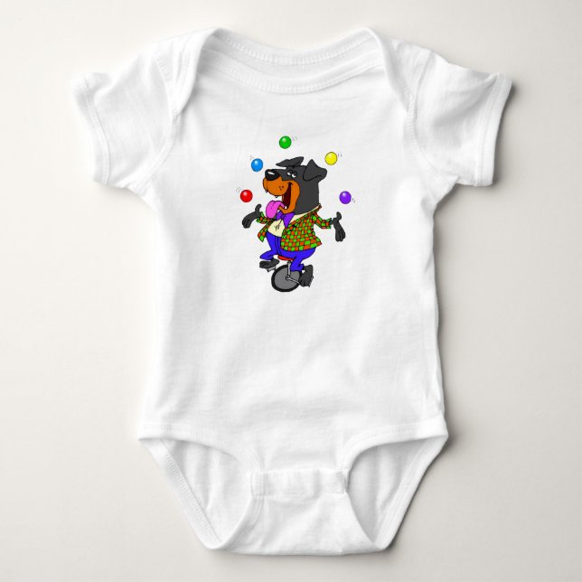 Funny Dog Circus Baby  -T-Shirt Baby Bodysuit (Front)
