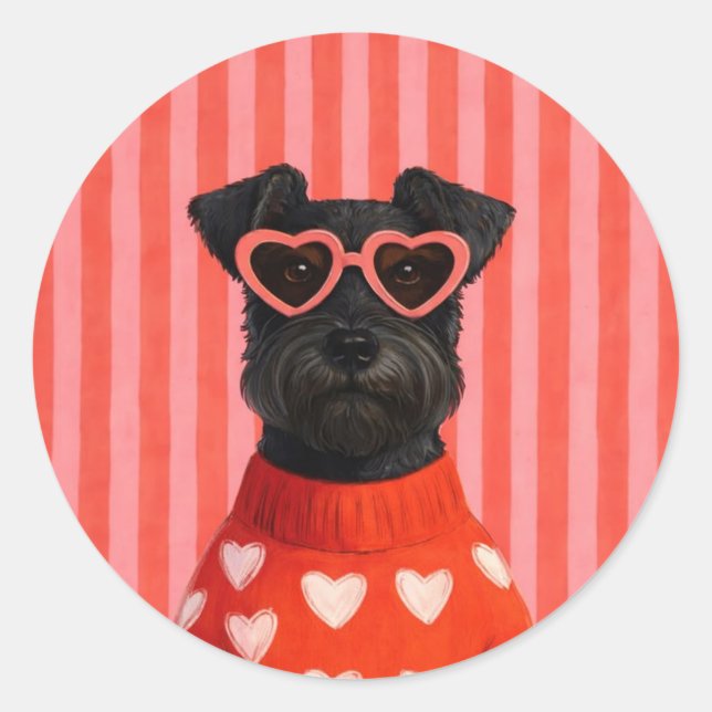 Funny dog classic round sticker (Front)