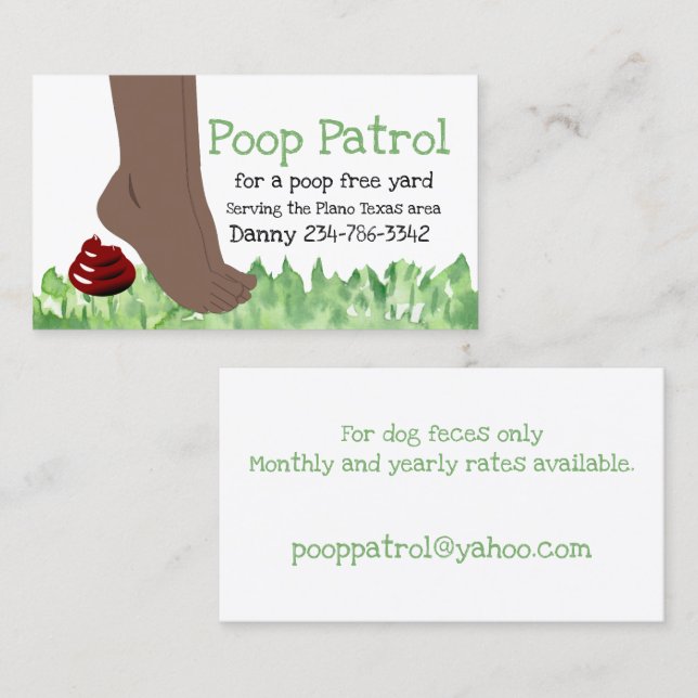 Funny Dog Clean Up Business Card (Front/Back)