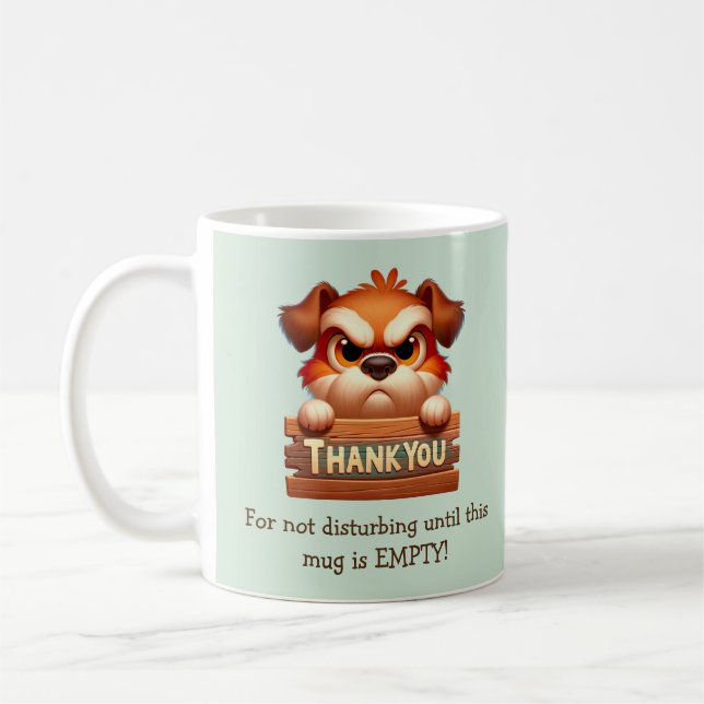 Funny Dog Coffee Break Mug - Customizable (Left)