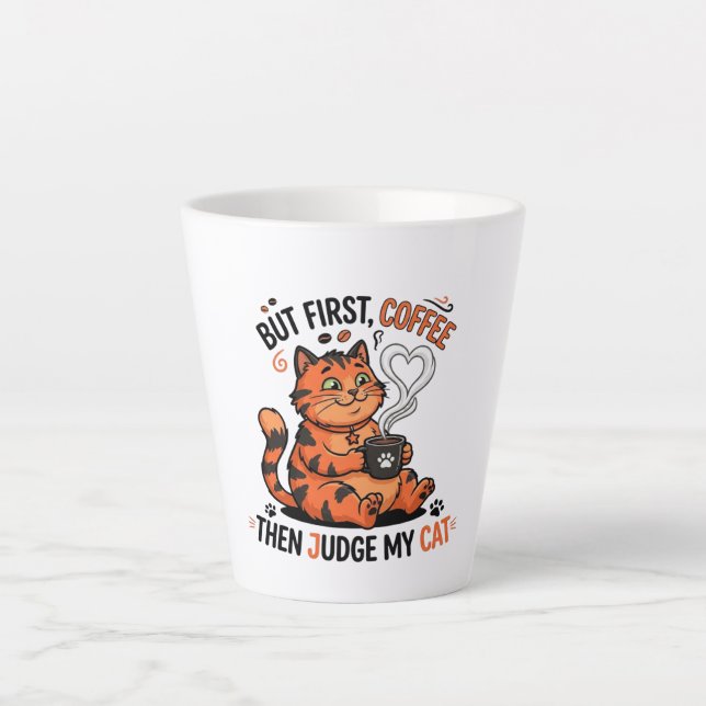 Funny Dog Coffee Lover Gift Latte Mug (Front)