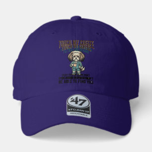 Funny Dog Coffee Warning Vintage Engraving Design_ 47 Brand Hat