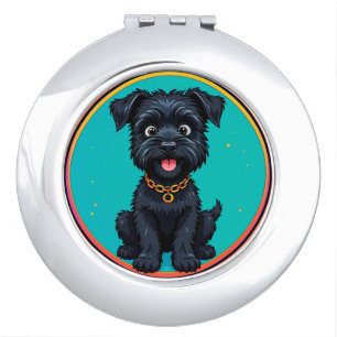 Funny Dog Colorful Digital Illustration Compact Mirror
