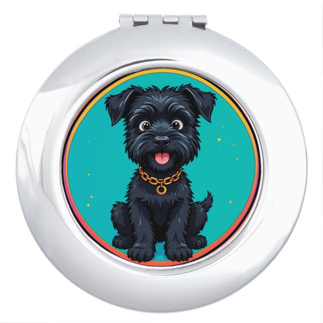 Funny Dog Colorful Digital Illustration Compact Mirror (Front)