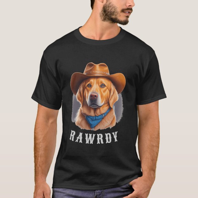 Funny Dog Cowboy Hat Western Sarcasm Country Style T-Shirt (Front)
