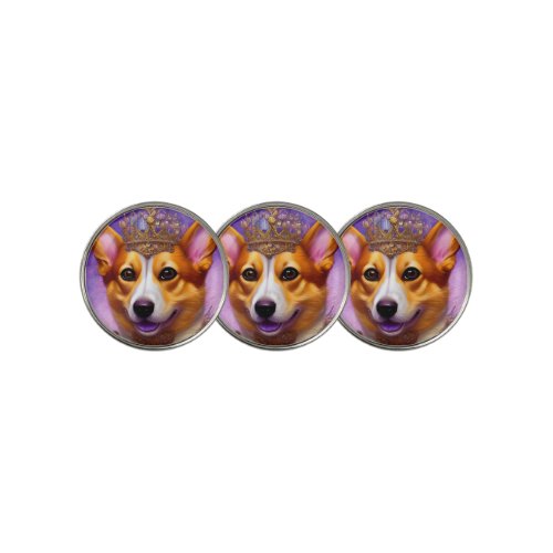 Funny Dog Custom Golf Ball Markers  Corgi Queen