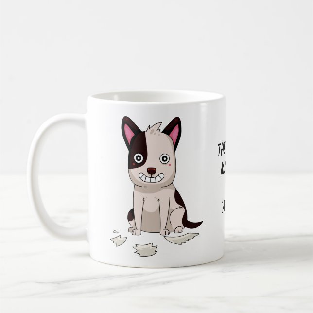 Funny Dog custom name & text mugs (Left)