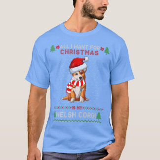 Funny Dog Cute Welsh Corgi Santa Hat Ugly Christma T-Shirt