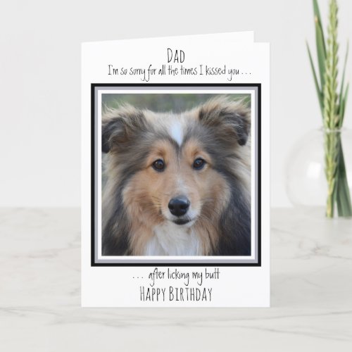 Funny Dog Dad Birthday Cute Dog Photo Card