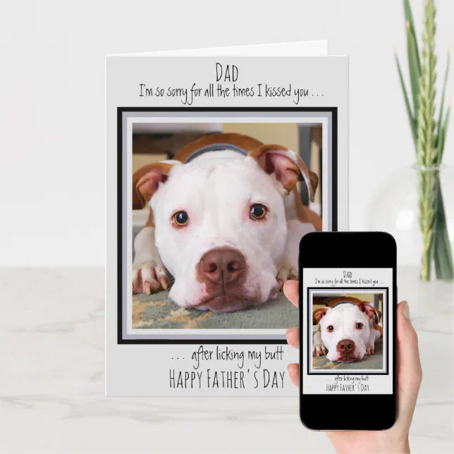 Funny Dog Dad Cute Dog Photo Father's Day Card | Zazzle