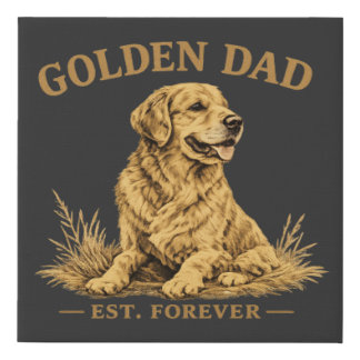 Funny Dog Dad Gift Faux Canvas Print