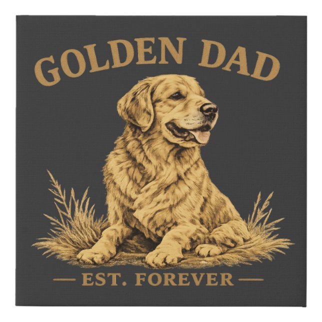 Funny Dog Dad Gift Faux Canvas Print (Front)