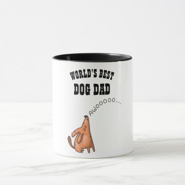 Funny DOG DAD Mug - Cute dog howling cartoon