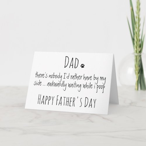 Funny Dog Dad Personalized Fathers Day  Card