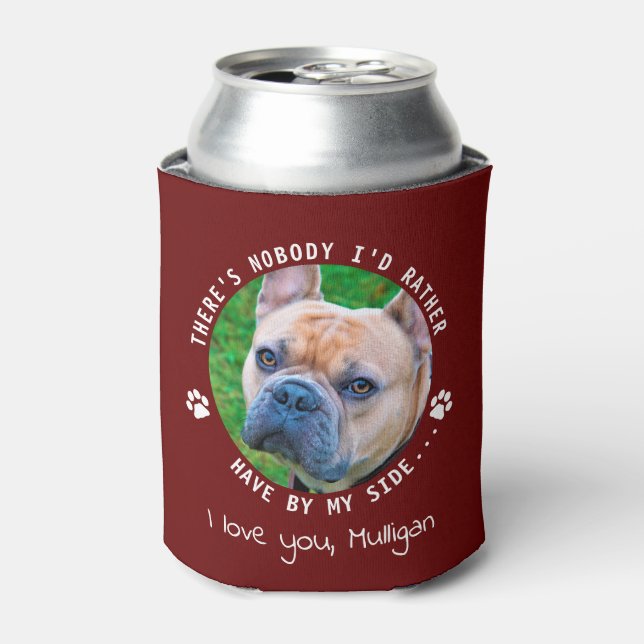 Funny Dog Dad Personalized Pet Photo Father's Day Can Cooler (Can Front)