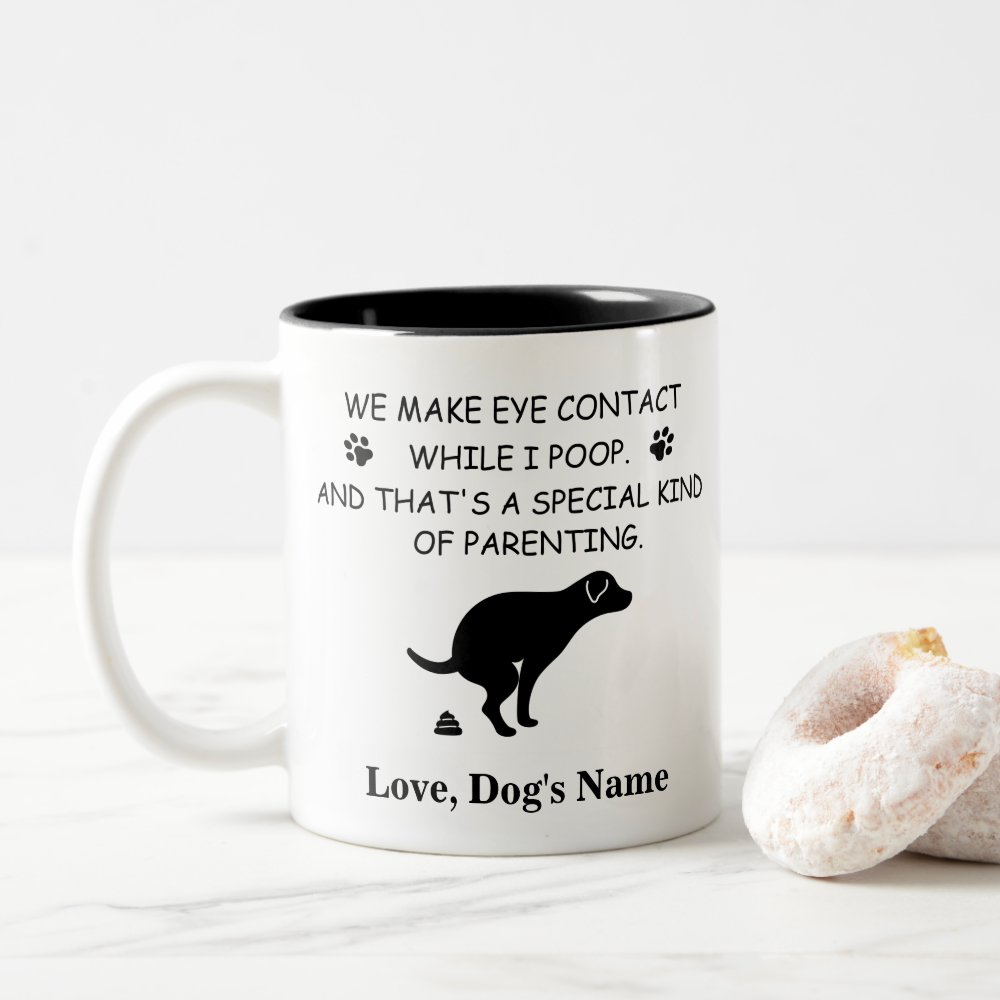 Discover Funny Dog Dad Photo Thanks For Picking Up My Poop Two-Tone Coffee Mug