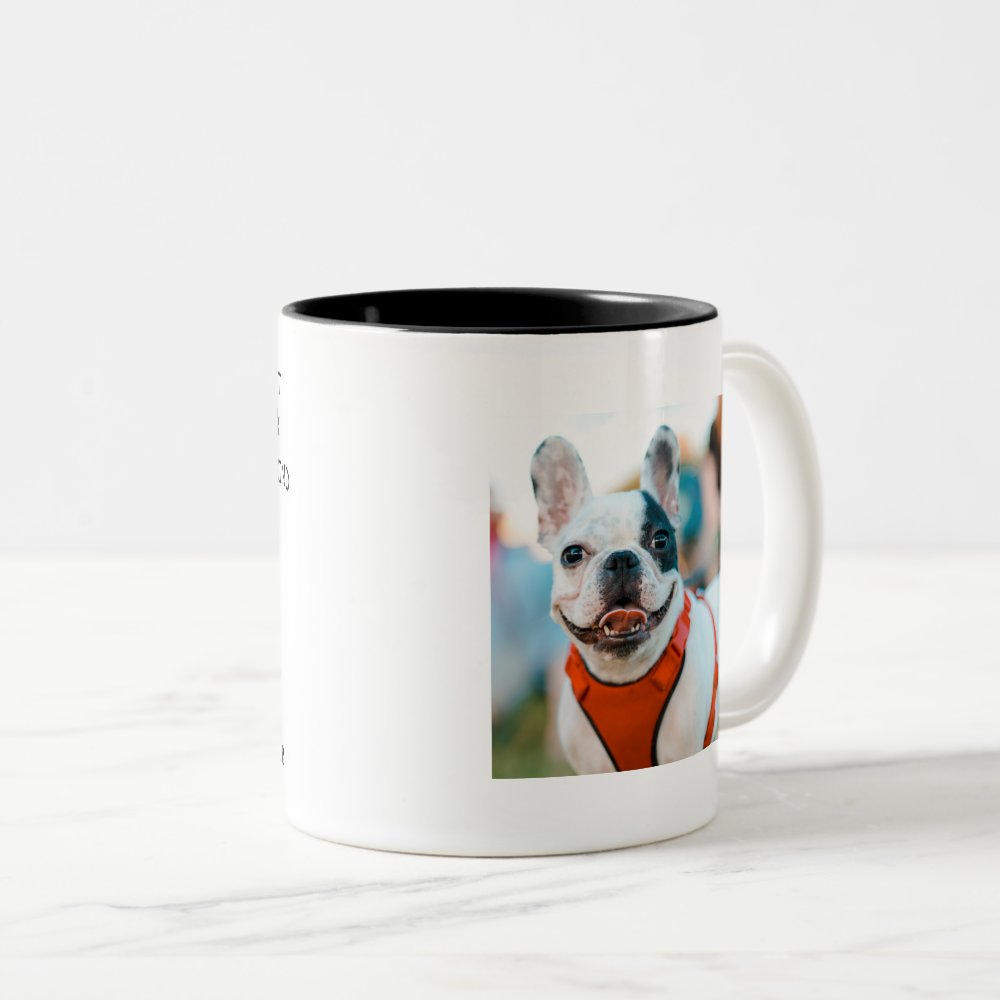 Discover Funny Dog Dad Photo Thanks For Picking Up My Poop Two-Tone Coffee Mug