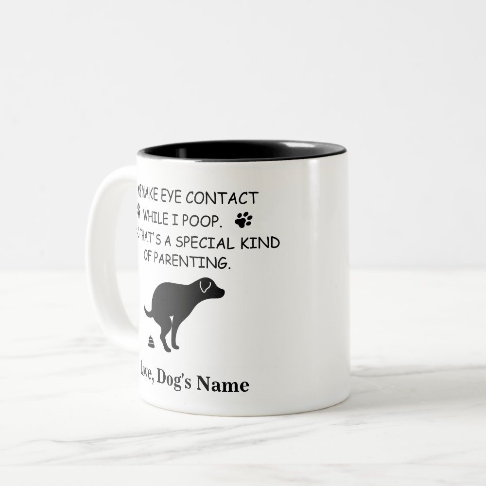 Disover Funny Dog Dad Photo Thanks For Picking Up My Poop Two-Tone Coffee Mug