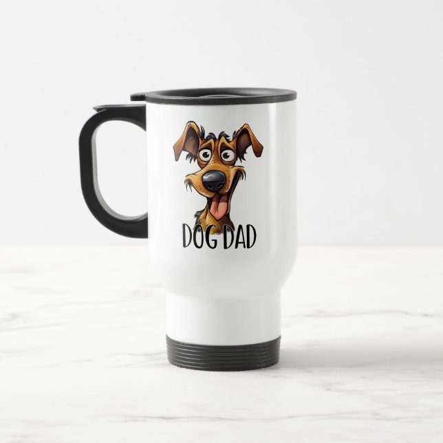 Funny dog Dad word art Travel Mug (Left)