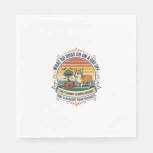 Funny Dog Day Off Vintage Engraving Quote Shirt_1 Napkins