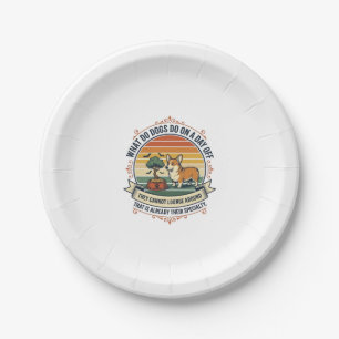 Funny Dog Day Off Vintage Engraving Quote Shirt_1 Paper Plates