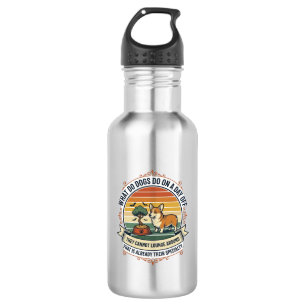 Funny Dog Day Off Vintage Engraving Quote Shirt_1 Stainless Steel Water Bottle