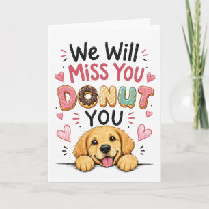 Funny Dog Donut Farewell Coworker Retirement gift Card