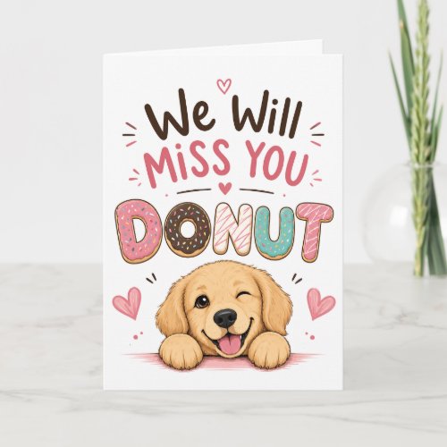 Funny Dog Donut Farewell Coworker Retirement gift Card