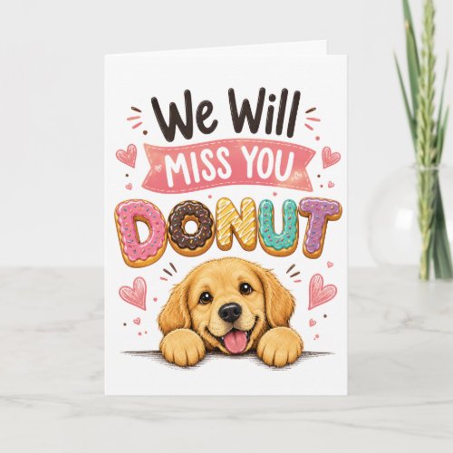 Funny Dog Donut Farewell Coworker Retirement gift Card