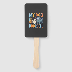 Funny Dog Doorbell Pet Lover Hand Fan