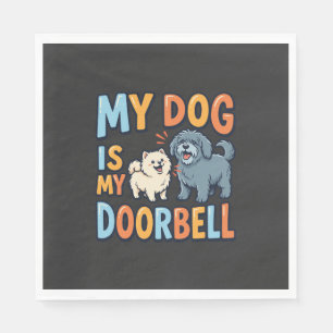 Funny Dog Doorbell Pet Lover Napkins