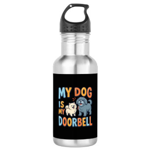 Funny Dog Doorbell Pet Lover Stainless Steel Water Bottle