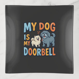 Funny Dog Doorbell Pet Lover Trinket Tray