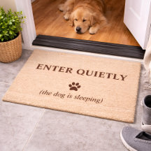Funny Dog Doormat - Enter Quietly Dog is Sleeping