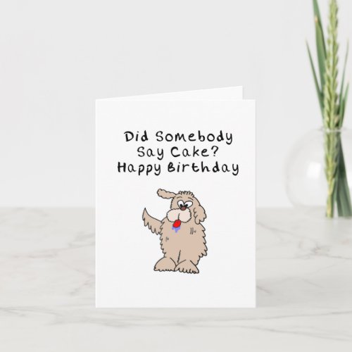 Funny Dog eating cake birthday card