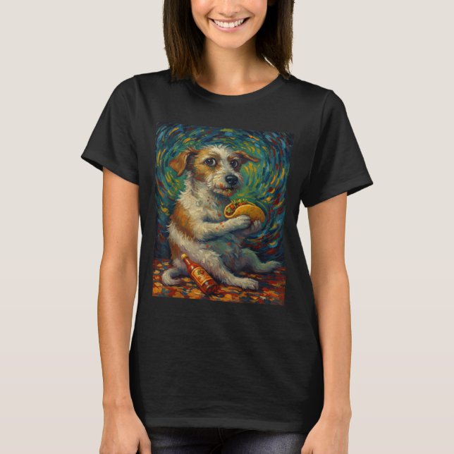 Funny Dog Eating Taco Graphic Art Design  T-Shirt (Front)
