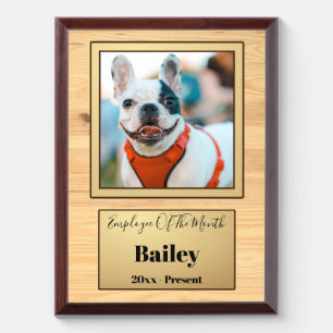 Funny Dog Employee of the Month Custom Photo Award Plaque
